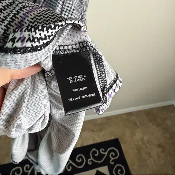 Torrid Purple Houndstooth Plaid Midi Studio Wrap Dress 2X 18491205 - Picture 13 of 15